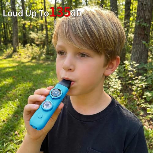 Multifunctional Survival Emergency Whistle for Kids with Compass Hiking Survival, Thermometer & Neck Lanyard | Emergency Safety Gear for Hiking, Camping, Kayaking, Boating, Climbing - color: bule2pcs