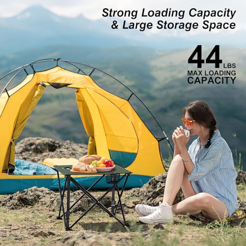 Moclever 2PCS Foldable Camping Table–Ultralight Portable Table with Cup Holders&Carry Bag, Perfect for Outdoor Adventures,Picnic,Beach, BBQ,Hiking & Home Use - style: 2Pcs Green
