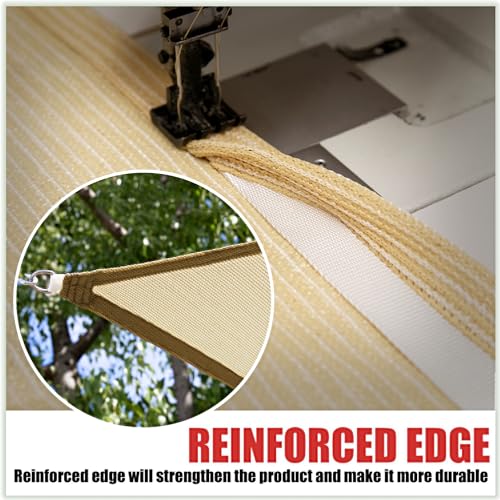 Colourtree CTAPR1420 Custom Size 6' x 9' Beige Sun Shade Sail Canopy UV Block UPF50 Rectangle - Commercial Standard Heavy Duty - 190 GSM - 3 Years Warranty - color: Beige, size: 6' X 9' Custom Size