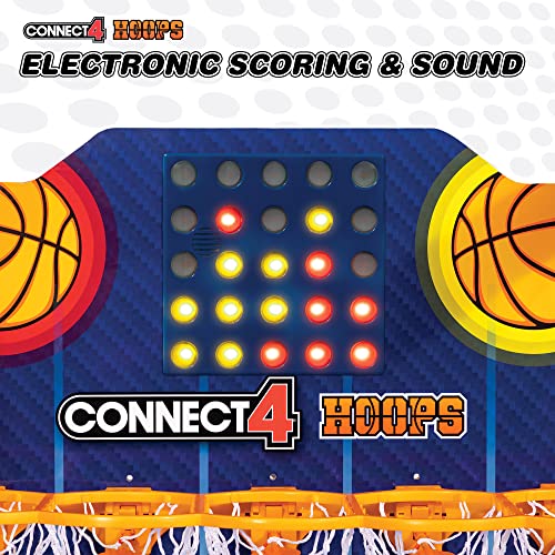 EastPoint Connect4 Hoops Arcade Basketball Game - Blue, Medium - LED Scoring for Kids Games - Foldable Indoor Design for Family Fun - Four-in-a-Row Challenge