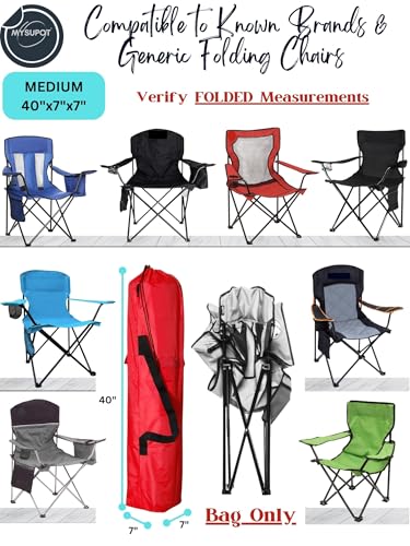 Replacement Bag for Folding Camping Chair, Portable Camp Chair, Hammock, Yoga Mat, Umbrella, Tents, Tripods, Fishing Poles - 420D Oxford Polyester Fabric - color: Red, size: Medium 40"x7"x7"