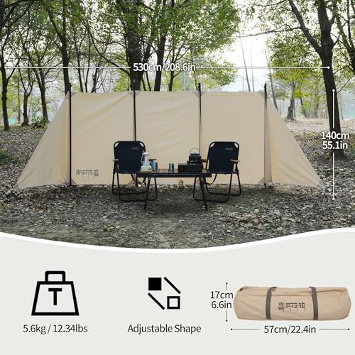 Himalaya Camping Windbreaks Privacy Fence Stove Windshield Shelter Wind Screen Windproof Multifunctional Portable Lightweight for Outdoor Camping (Pearl White)