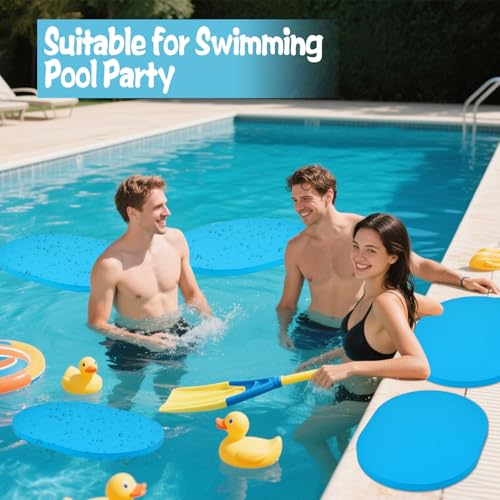 4 Pcs Poolside Seating Mat - 17.7 x 13.4 Soft Oval Foam Poolside Seat Cushion for Edge of Pool, Portable Seat Mat for Side of Pool, Poolside Seat Pad for Above Ground Pools Lounging