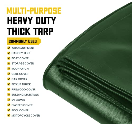 Core Tarps Classic 5 Mil Tarp Cover, Waterproof, UV Resistant, Rip and Tear Proof, Poly Tarpaulin with Reinforced Edges for Roof, Patio, Pool Cover, Boat (Green/Black 6′ X 8′) - color: Green/Black-5 Mil, size: 6′ X 8′