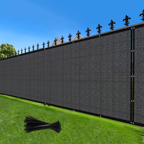 LOVE STORY 4'x 50' Fence Privacy Screen Outdoor Mesh Fencing Covers Screen Fence Wind Block with Grommets for Patio Garden Wall Backyard, Dark Grey (We Make Custom Size) - color: Dark Gray, size: 0 4'x5 0'