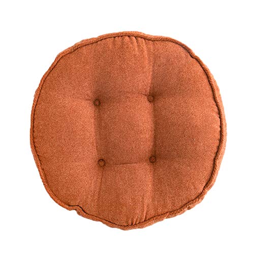 vctops Soft Chair Pads 18 inch Diameter Super Comfy Thicken Solid Color Round Seat Cushion for Kitchen Dining Room Office Chairs (Orange,18" x 18") - color: Orange