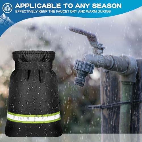 Upgrade Ourdoor Faucet Covers for Winter Freeze Protection, Large Hose Bib Covers, 2 Pcs Waterproof & Frost Free Water Pipe Insulated Protector Black - size: 9.4"w * 6.7"h Black 2pcs