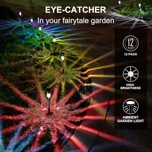 Dream Master Solar Lights Outdoor Waterproof, Stainless Steel LED Landscape Lighting, Solar Garden Lights, Outdoor Christmas Decorations for Yard, Pathway, Walkway, Patio, Lawn - 16Pack(Multicolor) - color: Multicolor, size: 16 Pack