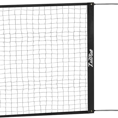 Luwint Replacement Volleyball Practice Net 15ft, Black Pool Volleyball Net for Spiking & Blocking Drills, 2v2 4v4 Family Backyard Indoor Outdoor Net - color: 1 Pcs Black