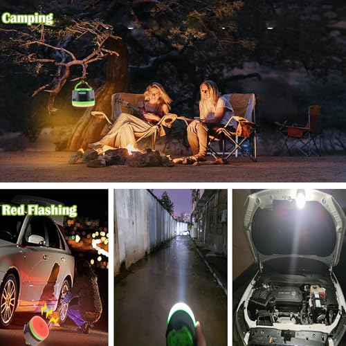LIT-PaTH LED Camping Lantern, Rechargeable Light with Magnet Base, 4400 mAh, Survival Kit for Emergency, Hurricane, Outage, Large Green, 1 Pack - size: 1-Pack, style: Large Green