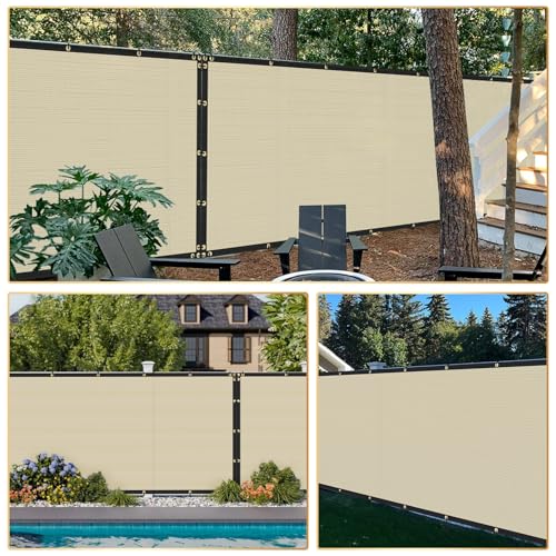 Privacy Fence Screen 8' x 1' Fencing Cover Heavy Duty Mesh Windscreen Cloth for Outdoor Garden Patio Backyard Chain Link Fence Beige - color: Beige, size: 8' x 1'