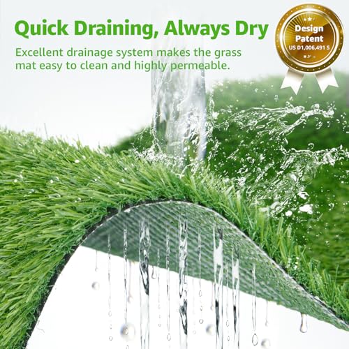 Dog Grass Large Potty Patch, Dog Litter Boxes Artificial Grass Bathroom Turf for Pet Training, Washable Puppy Pee Pad, Perfect Indoor/Outdoor Portable Potty Pet Loo (Tray system-35"X22.6") - size: L-35"X22.6"