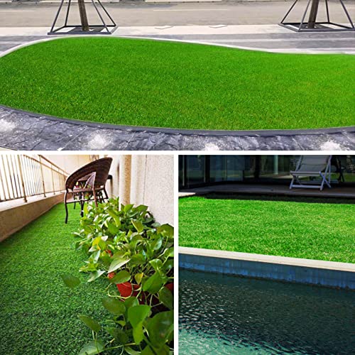 FREADEM Artificial Grass Turf for Pet Dogs 4' x 6', Fake Grass Lawn with Drain Holes, Indoor Outdoor Synthetic Grass Mat for Garden Gym Patio Balcony Playground Backyard, Height 0.8 Inch - size: 4' x 6'