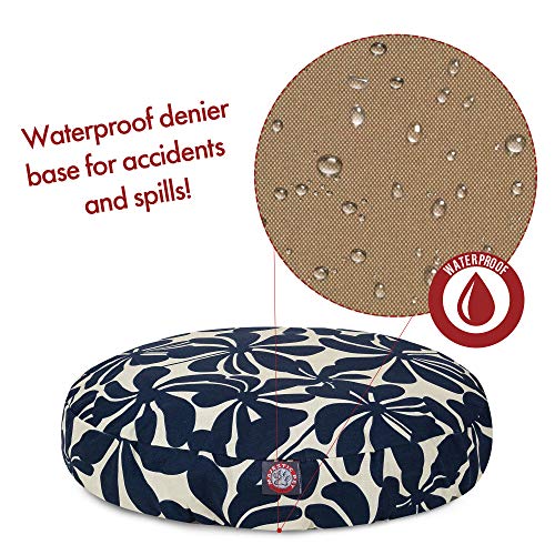 Navy Blue Plantation Large Round Indoor Outdoor Pet Dog Bed With Removable Washable Cover By Majestic Pet Products - color: Navy Blue, size: Large