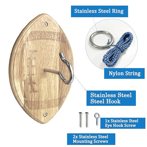 Deluxe Hook and Ring Toss Game, Outdoor Indoor Toss Game Set, Throwing Toys for Family, Party Games - style: Football S