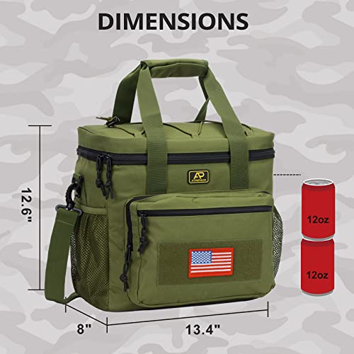 ATRIPACK Lunch Box for Men, Tactical Lunch Bag MOLLE Webbing Leakproof Insulated Large Lunch Cooler Women Adult Meal with Adjustable Shoulder Strap Durable Lunch Pail (Green) - color: Green, size: Large