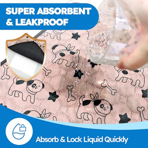 2 Packs Washable Pee Pads for Dogs, Absorbent Reusable Puppy Pads, Non-Slip & Waterproof Dog Training Mat for Whelping Playpen Crate, Coffee 18"x24" - color: Coffee, size: 18"x24"-2 Pack