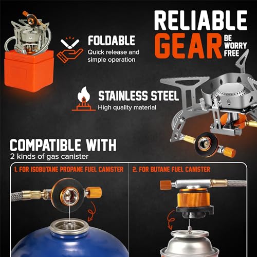 Smokey Camp Camping Cookware Mess Kit Set with Stove - Backpacking Camping Pots and Pans Set, All in One Non-Stick Camping Cooking Set, Portable Stove, Hiking, Picnic, Outdoor & Camping Cookware Set - style: 1.2+2.0+3.3 Liter Pot