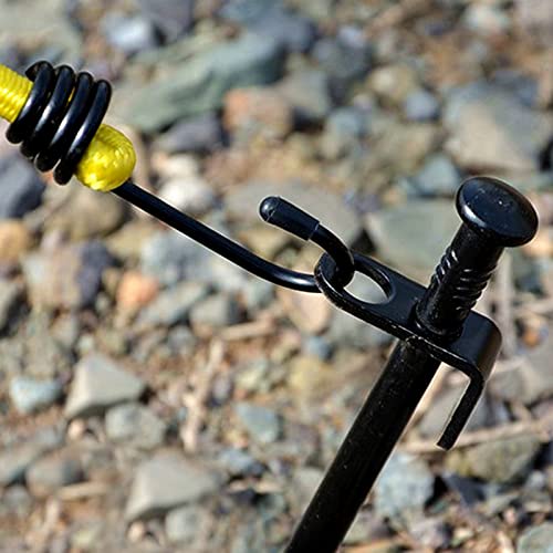 Lawei 12 Pack Tent Stakes, 12 Inch Heavy Duty Forged Steel Tent Pegs, Metal Camping Tarp Pegs Stakes for Outdoor Camping Canopy Trip, Unbreakable and Inflexible, Black