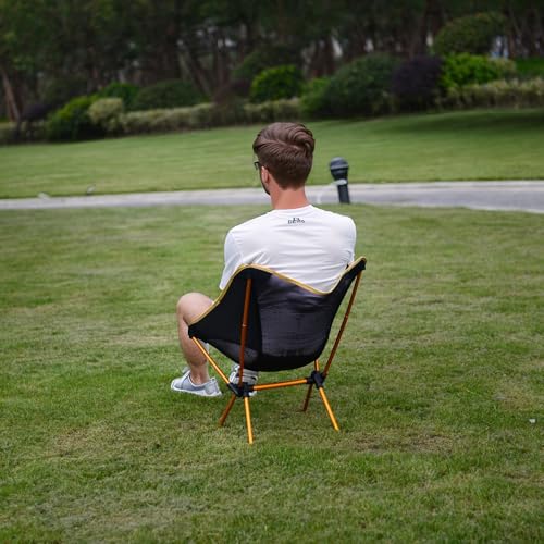 Wind Tour Portable Camping Chair Lightweight Foldable Outdoor Chair for Hiking Camp Backpacking Lawn Beach Fishing Picnic with Carry Bag (Silver - Ultra Light) - color: Silver - Ultra Light