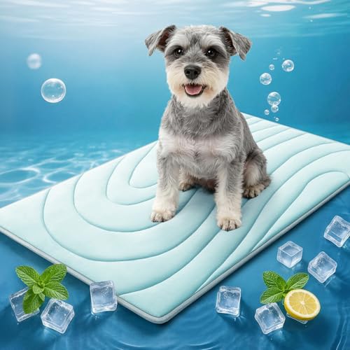 Cooling Mat for Dogs, 36"x23" Self-Cooling Pet Bed - Advanced Arc-Chill Technology 3.0 for Instant Cool, Non-Slip Washable Floor Mat for Small & Medium Dogs, Indoor Outdoor Use - Blue - color: Blue, size: Medium(36" x 23")