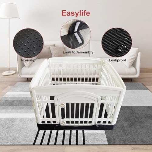 Dog Playpen Bottom Pad Fits for 35 Inch 4 Panels Exercise Pet Playpen, Dog Crate Pad Puppy Playpen Pad Leakproof Non-Slip(Playpen Not Included) Black - color: 36 inch 4 panel bottom black