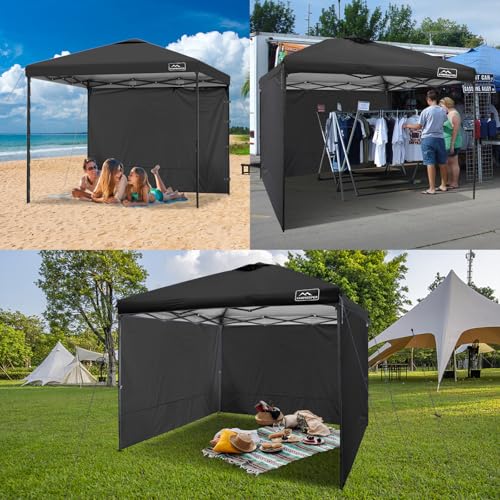 KAMPKEEPER Instant 10X10 Canopy Sidewalls with Zipper for Pop Up Canopy Frame, 3Pack Sunwalls fit 10' Outdoor Canopies with Straight Leg (Black) - color: Black