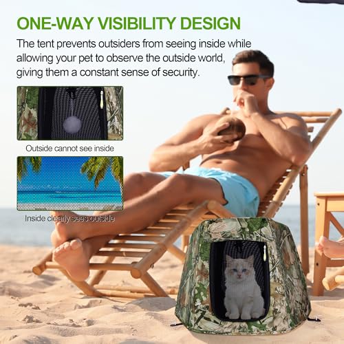 Cat Tent for Small Medium Large Cats, Pop Up Dog Enclosure for Small Dogs, Portable Pet Tent with Cat Ball, Indoor Puppy Tent and Kitten Tent for Camping Beach Outdoor 23.6x23.6x16.5 inch (Size S) - size: S 23.6x23.6x16.5 inch