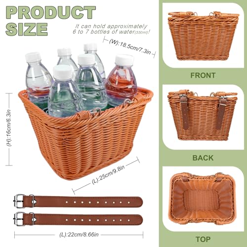 Small Picnic Basket with Foldable Handle – Perfect for Outdoor Picnics, Bike Rides, Garden Harvest & Home Decor (Brown) - color: Brown