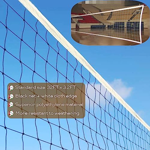 Professional Sports Volleyball Net (32 FT x 3 FT) for Indoor and Outdoor (Net Only)