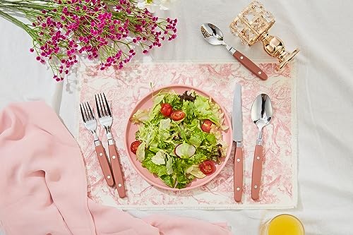 ANNOVA Silverware Set, Retro/Rivet Colorful Stainless Steel Tableware Kitchen Flatware Set Utensils, Includes Dinner Knives, Forks, Spoons, Salad Forks & Dessert Spoons (Brown, 20 Pieces) - color: Brown, size: 20 Pieces