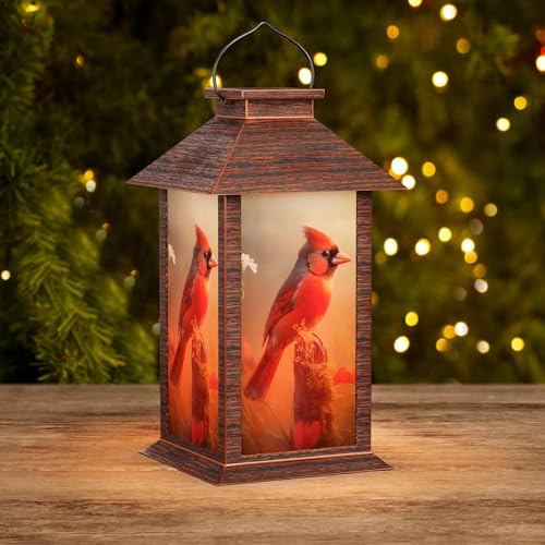 Solar Lanterns Outdoor Waterproof, Cardinal Solar Lights with LED Flickering Flameless Candle, 13'' Cardinal Gifts for Women Grandmas, Red Bird Lanterns Decor for Home Garden Patio Porch, 1 Pack - size: Red 1 Pack