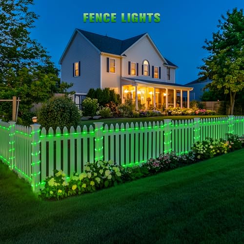 JMEXSUSS 2 * 200 LED Green Solar Rope Lights, 66ft IP 65 Waterproof Solar String Light Outdoor, 8 Modes Christmas Lights for Camp Trampoline Ladder Slide Tent (Pack of 2) - color: Green, size: 2*200 LED (Pack of 2)