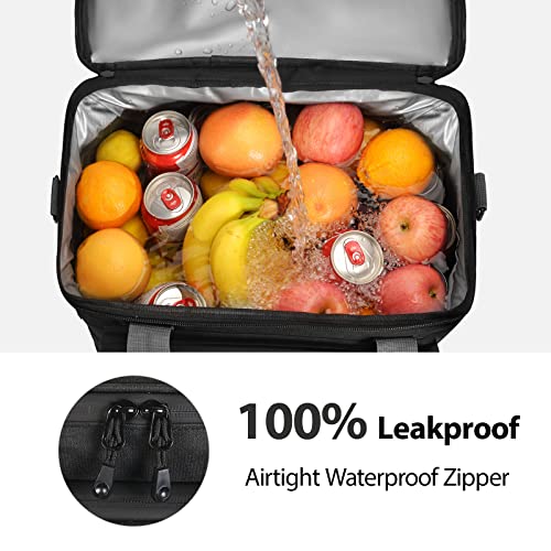 Maelstrom Portable Collapsible Soft Cooler Bag – 24/30/60 Cans Double-Deck Leakproof Ice Chest for Beach, Camping & Grocery - color: Black, size: 60 Can