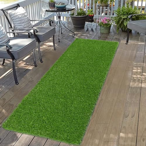 Bsmathom Artificial Grass Rug - 2x8Ft Indoor/Outdoor Dog Grass Mat, Fake Grass Turf Runner for Balcony, Garden, Lawn, Landscape - size: 2x8 Feet