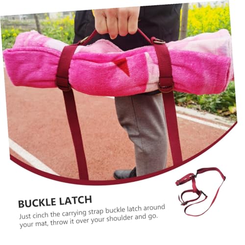 VANZACK Sturdy Polyester Carrying Strap for Picnic Blanket and Yoga Mat, Lightweight Outdoor Travel Sling Handle, Red Picnic Blanket Carry Strap for Hiking and Camping