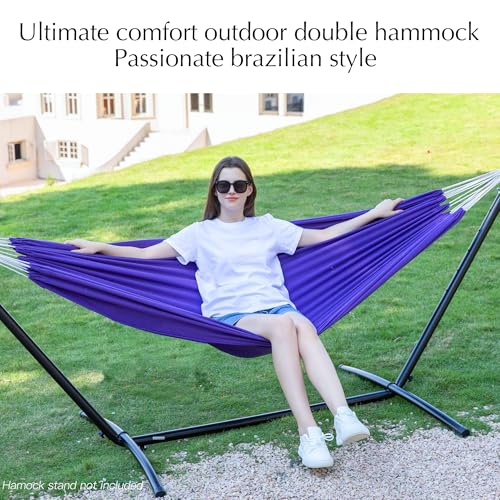 PNAEUT Double Hammocks for Outside, Replacement Outdoor Tree Hammock for Indoor Patio Porch Garden (Purple, Medium) - color: Purple, size: Medium