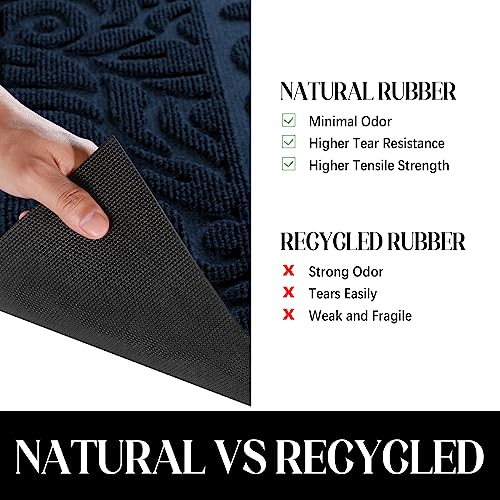 Yimobra Large Welcome Mat 36x24, Waterproof Non-Slip Outdoor Mats for Front Door Outside Entrance, Low-Profile Entryway Mat Indoor for Garage Patio, Blue - color: Blue, size: 36x24 Inch