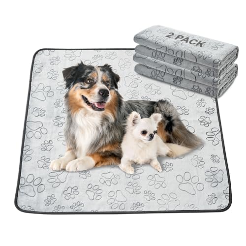 Qeils Reusable Puppy Pads, 2 Pack Washable Pee Pads for Dogs, Non Slip Wee Wee pad, Absorbent and Leakproof Training Mats for Potty, Crate, Playpen, Bed, Sofa, 41"x 41" - size: 41x41(pack of 2)