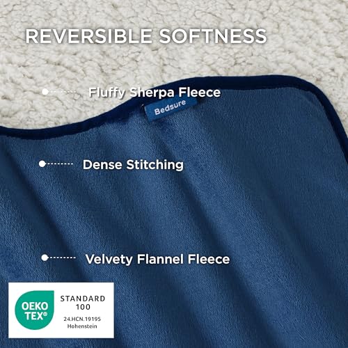 Bedsure Waterproof Dog Blankets for Small Dogs - Small Cat Blanket Washable for Couch Protection, Sherpa Fleece Puppy Blanket, Soft Plush Reversible Throw Furniture Protector, 25"X35", Blue - color: Blue, size: S(25x35")