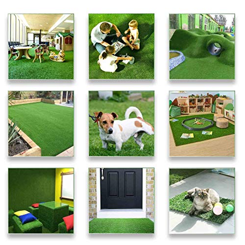 Petgrow Artificial Grass Rug 6.5 FT x10 FT(65 Square FT), Realistic Indoor Outdoor Garden Lawn Landscape Patio Synthetic Turf Mat- Thick Fake Faux Grass - size: 6.5 FT x10 FT(65 Square FT)