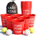 Giant Yard Pong Outdoor Game for Adults & Family, Yard Toss Throwing Game for Beach, Camping Party, Lawn Yard Game with 12 Premium Buckets & 4 Balls, Portable Durable Carry Bag