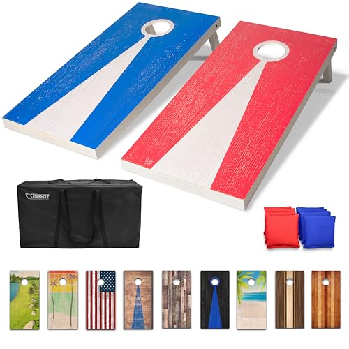 GoSports 4 x 2 ft Regulation Size Wood Cornhole Boards - 10 Vintage Wood Designs (Choose Your Style) - color: Light