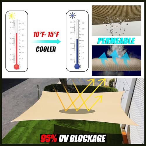 Royal Shade 10' x 10' x 14'Brown Triangle Sun Shade Sail Canopy Outdoor Patio Fabric Screen Awning RSTAPRT10 - UPF50+ 95% UV Blockage, Heavy Duty, Water & Air Permeable (We Make Custom Size) - color: Brown, size: 10' X 10' X 14'