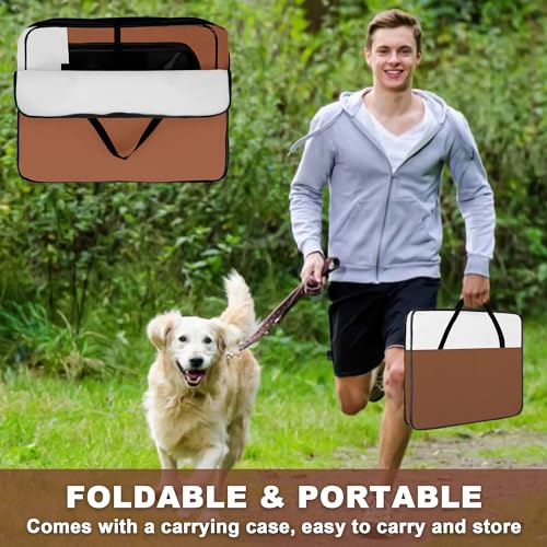 Dog Playpen, Portable Pet Play Pen for Cat, Puppies, Rabbits, Chickens, Foldable Large-Capacity Pet Tent for Indoor/Outdoor Travel Camping Brown - color: Brown, size: Large