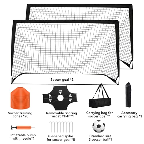 Portable Pop Up Soccer Goal - 6x4ft Backyard Training Equipment with Soccer Ball, Scoring Target Cloth, and Conesl,Fencing Training Equipment，Baseball & Softball Protective Screens