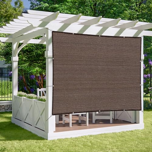 2' x 2' Brown Sun Shade Sail Straight Edge with Grommets UV Block & Water Permeable Canopy Cover for Patio, Garden, Backyard, Yard & Outdoor - color: Brown, size: 2' x 2'