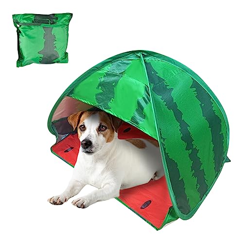 Dog Beach Tent Sun Shelter, 1 Pack Watermelon Portable Automatic Pop-up Sun Shelter Tent Instant Sun Shade Canopy for Puppy Small Pets, L - color: Watermelon, size: Large