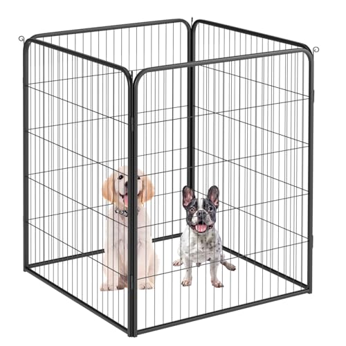 FDW Dog Playpen Dog Pen Dog Kennel 4 Panels 40 Inch Height Indoor Outdoor Folding Metal Portable Puppy Exercise Pen Heavy Duty Dog Fence for Yard Camping,Black - style: 4 Panels