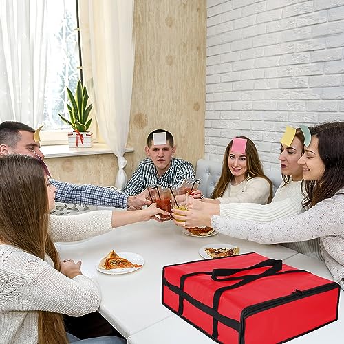 CIVJET Insulated Pizza Delivery Bag for Carry Hot, 20" x 20" x 6" Carrier Warmer, Insulated Food Delivery Bag, Insulated Grocery Cooler Bags for Catering/Drivers, Commercial Food Warmers（Red, 1Pk） - color: Red, size: 20 X 20 X 6 Inches